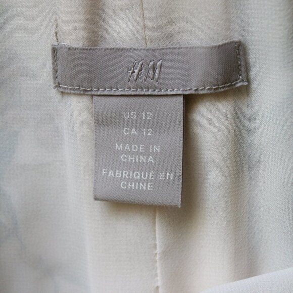 H&M summer floral Peplum tropical dress bird print macaws & butterflies Size 12 - Picture 14 of 14